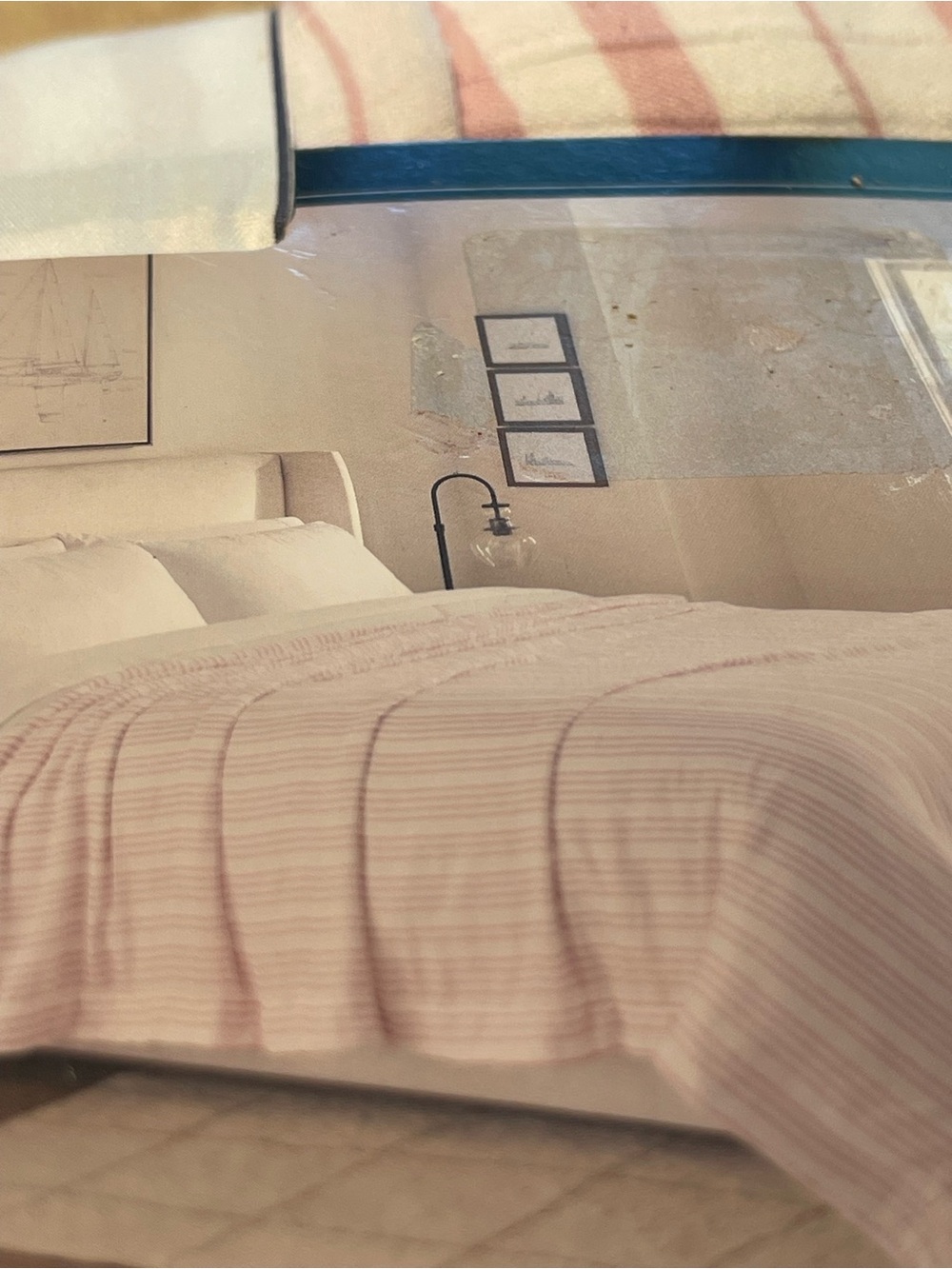 FULL/QUEEN BROOKS BROTHERS 💝 Pink Stripe Gauze Blanket with Cozy Plush Reverse - Picture 3 of 5